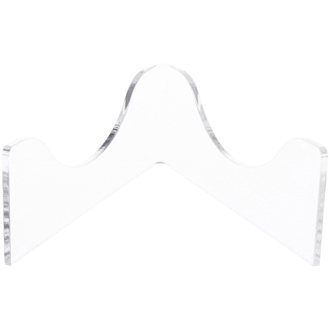 Plymor Clear Acrylic Low-Profile Curved Display Easel for Geode, Mineral or Crystal Cluster, 1.875" H x 4.375" W x 4.5" D